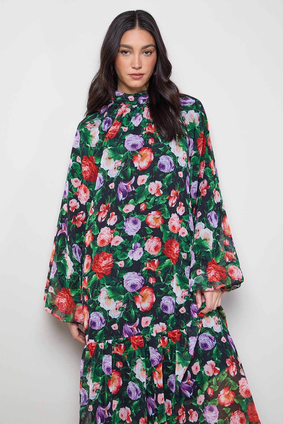 Oasis Trapeze Boho Maxi Dress Multi image 2