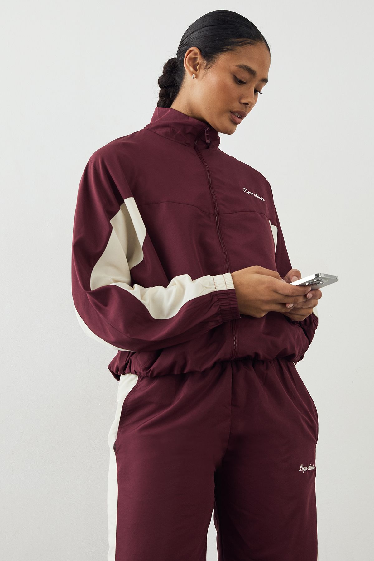 DSGN Studio DSGN Studio Woven Colour Block Jacket Burgundy image 3