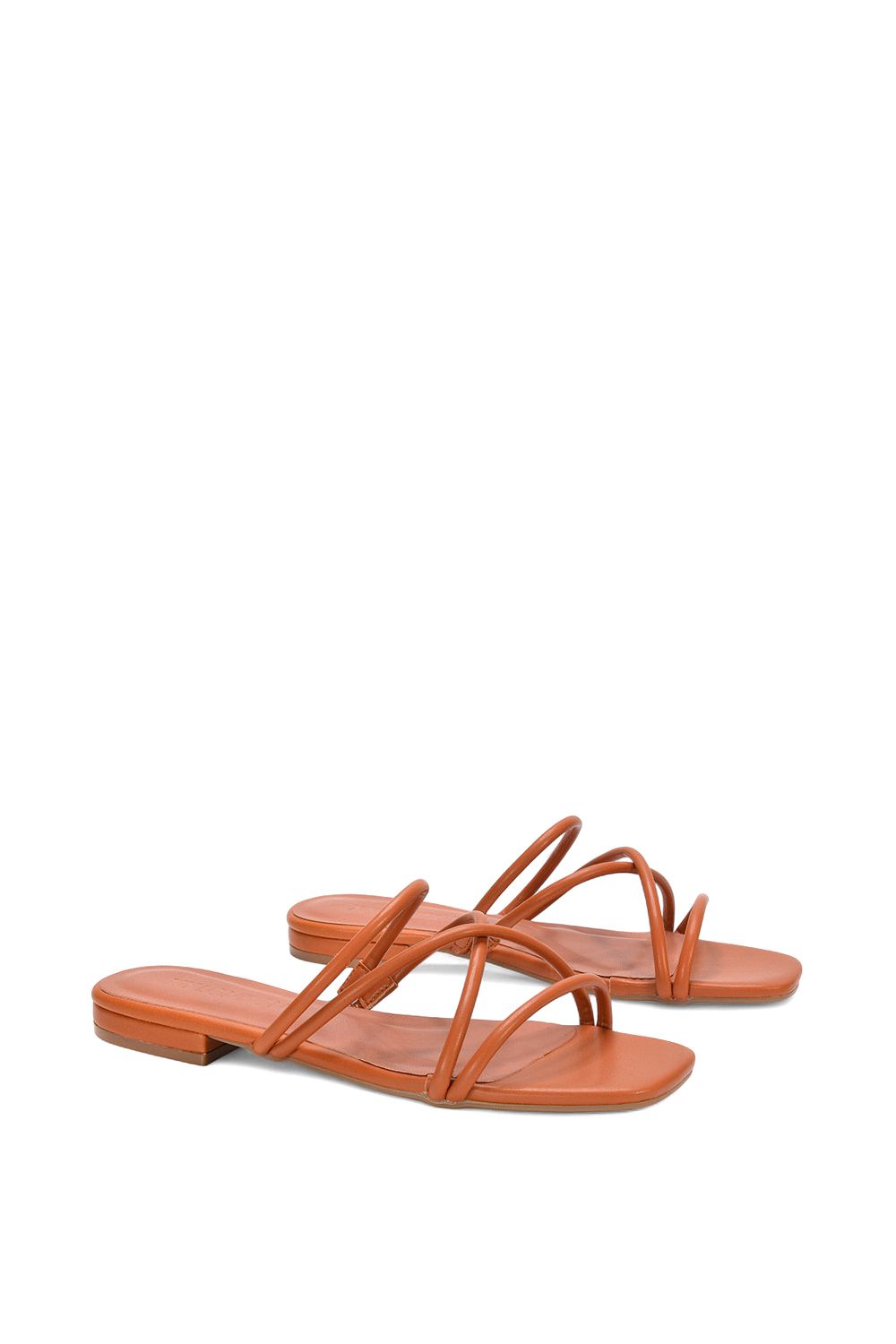 XY London 'Suzzie' Strappy Flat Slip On Square Toe Slider Mule Sandals image 3