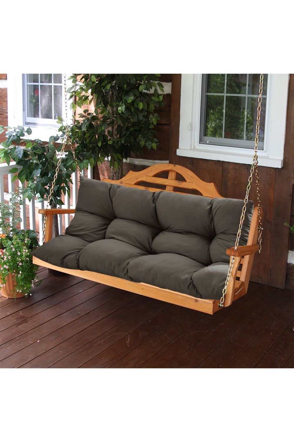 Living and Home 120x80cm Dark Grey Outdoor Bench Cushion Cotton Seat Pad for Garden Sofa & Patio Bench image 3