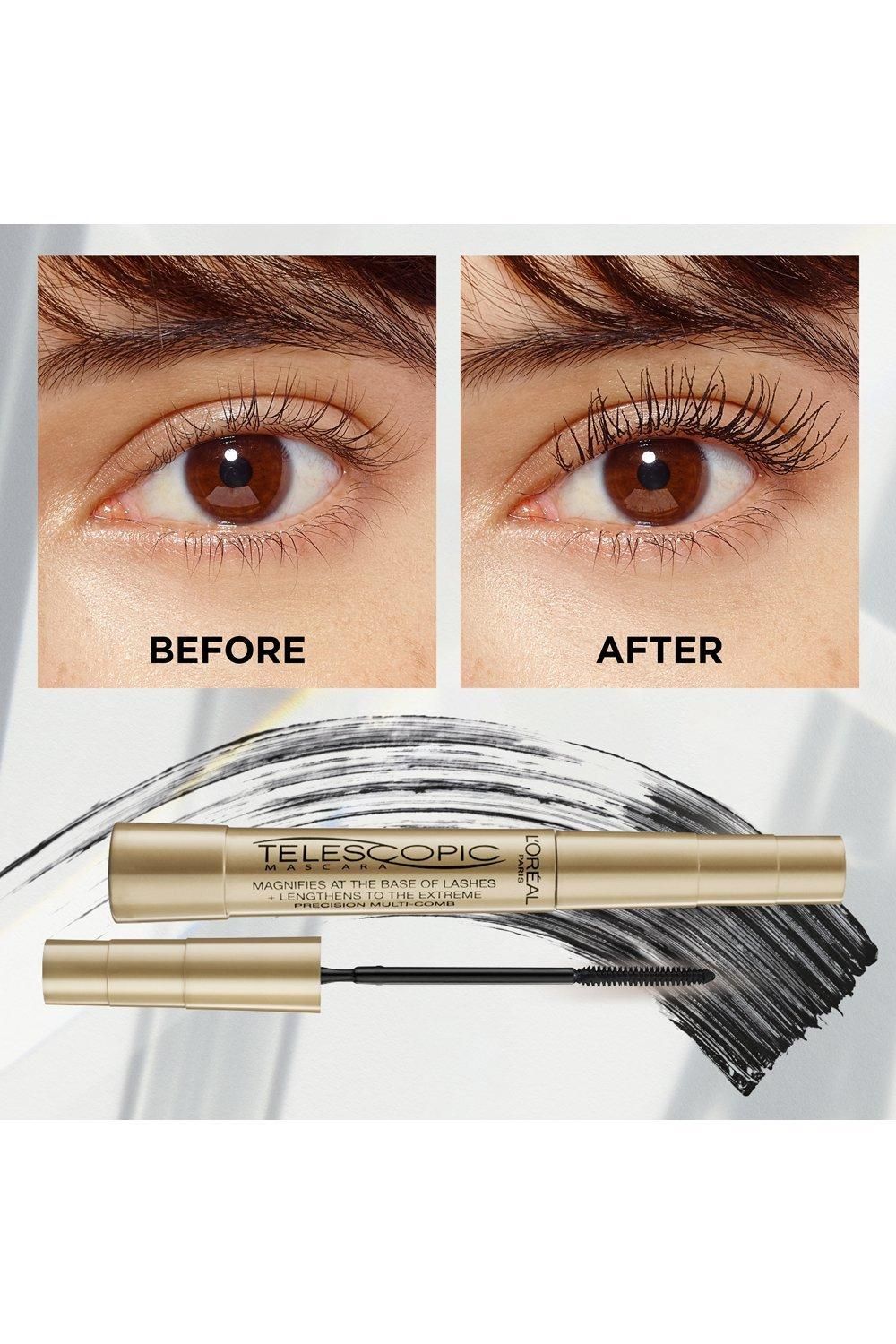 L'Oréal Paris Telescopic Mascara Extra Black, precise application for up to 60% longer looking lashes Magnetic Black image 4
