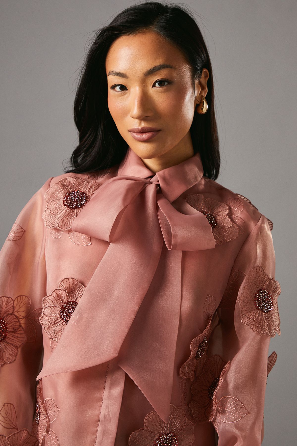 Coast 3D Flower Organza Blouse Nude image 4