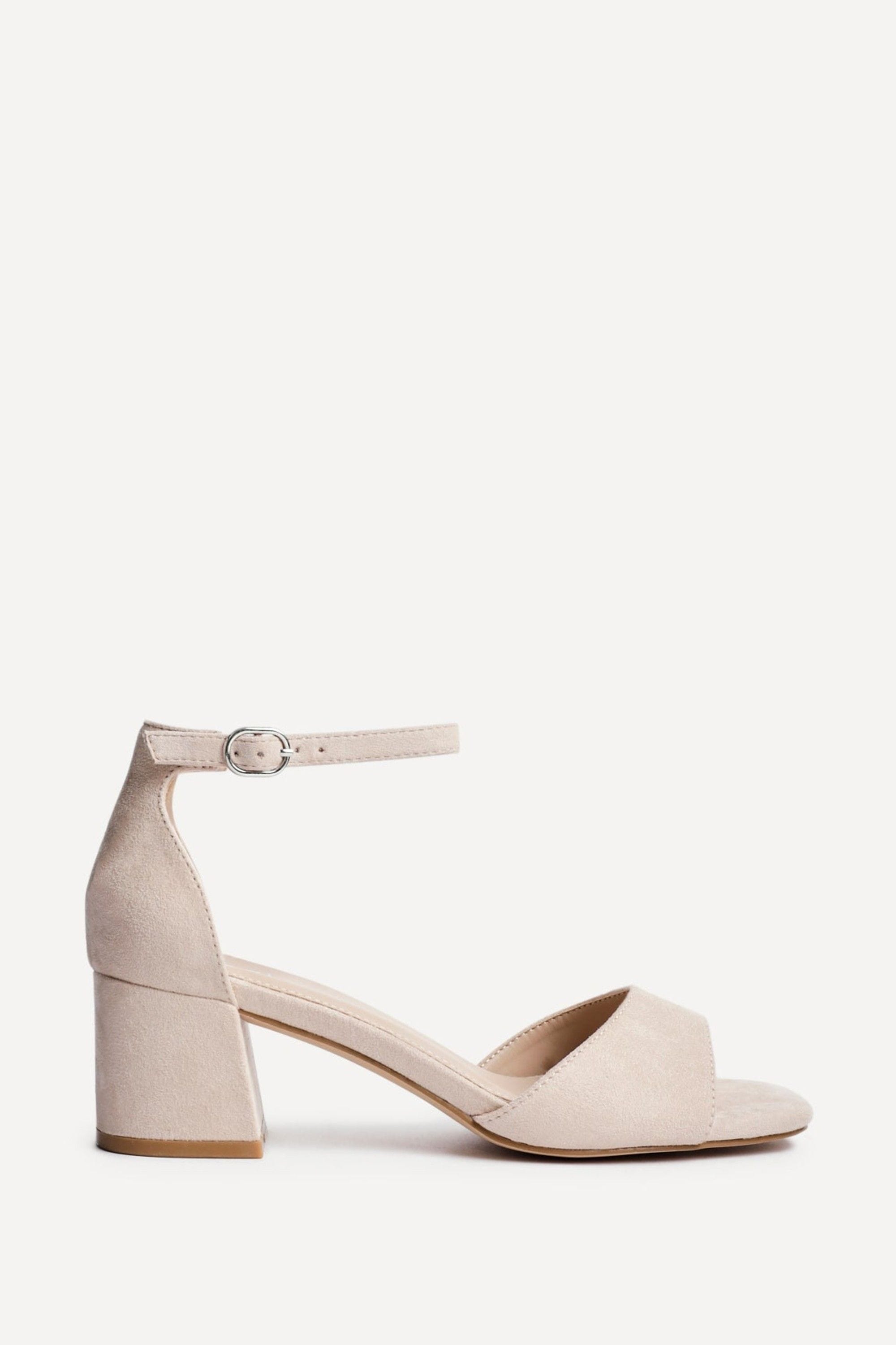 Linzi Maddie Nude Faux Suede Closed Back Block Heeled Sandals image 1