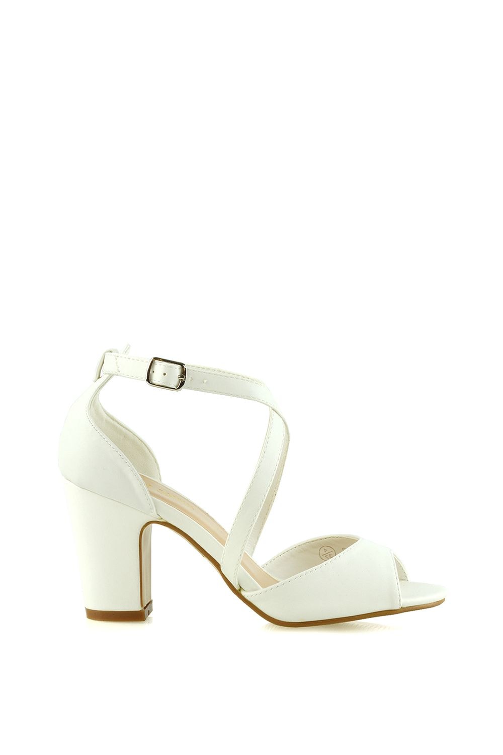 XY London 'Alice' Strappy Peep Toe Mid Block High Heel Sandal Shoes image 1