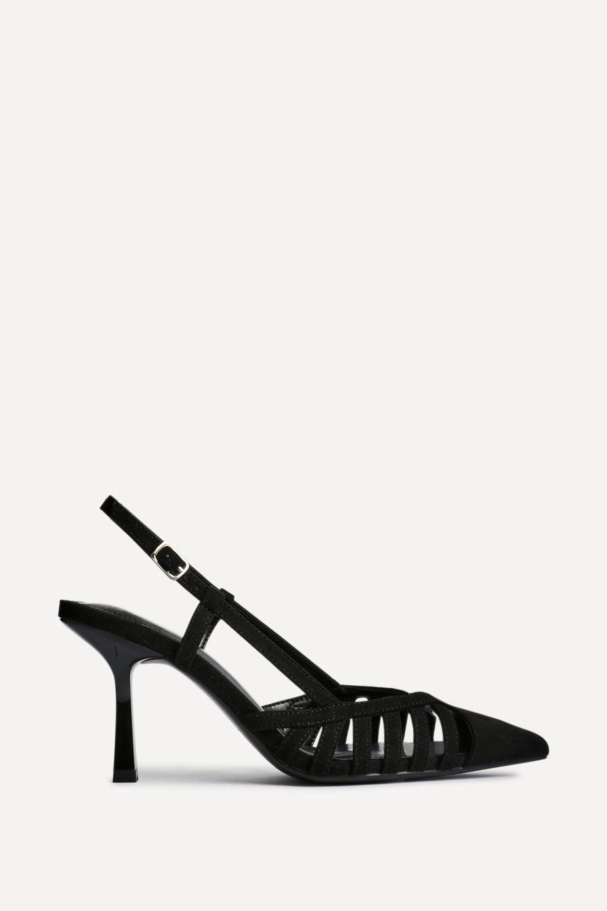 Linzi Alias Black Faux Suede Cut Out Court Heels image 1