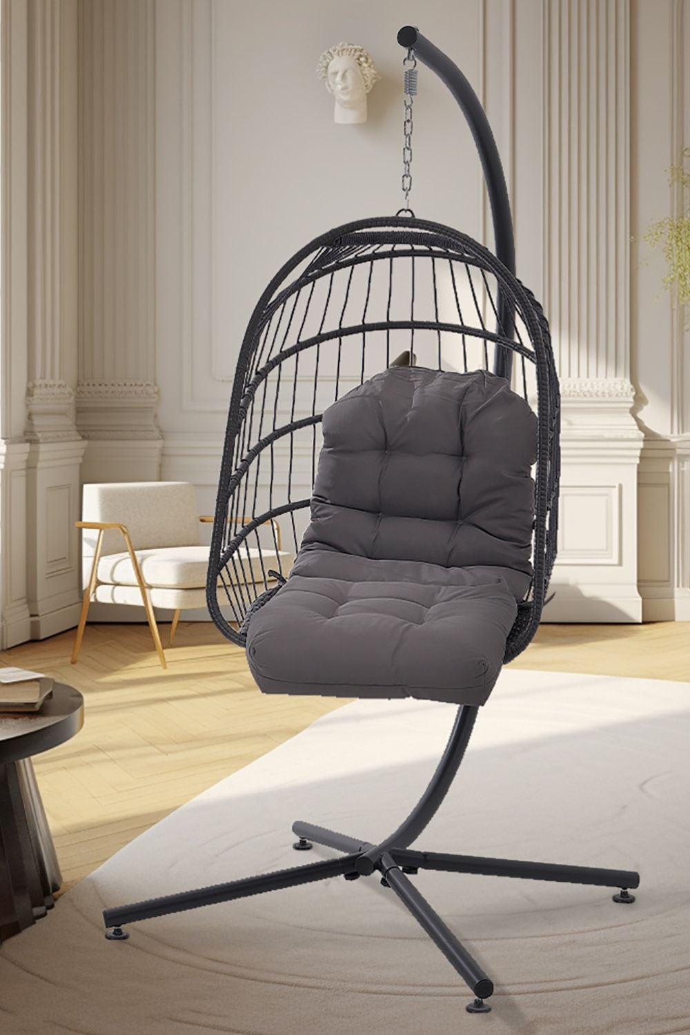 Living and Home 125 x 53cm Outdoor Waterproof Tufted Swing Seat Cushion image 1