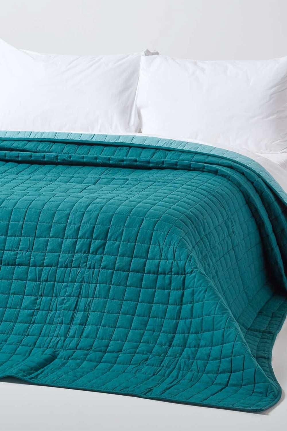 Homescapes Cotton Quilted Reversible Bedspread image 1