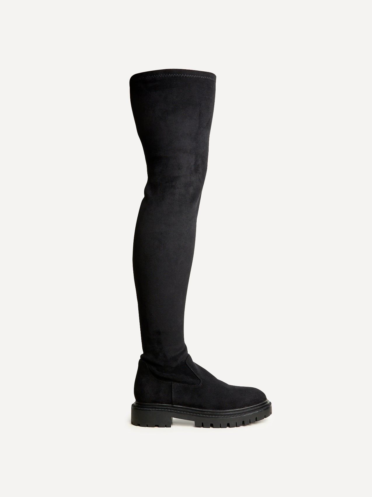 Linzi Sonny Black Stretch Faux Suede Over The Knee Long Boot image 1