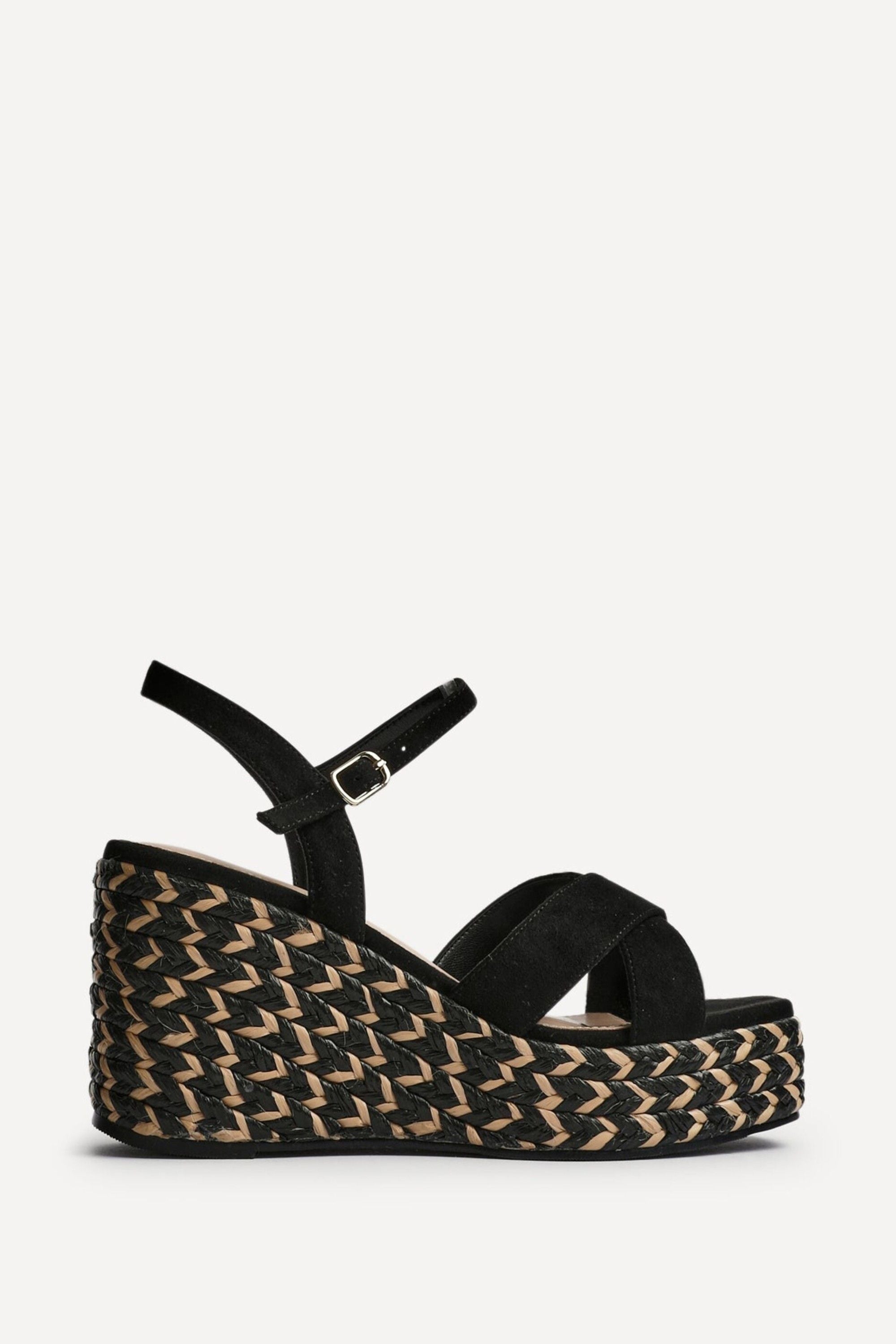 Linzi Leonie Black Faux Suede Braided Wedge image 1