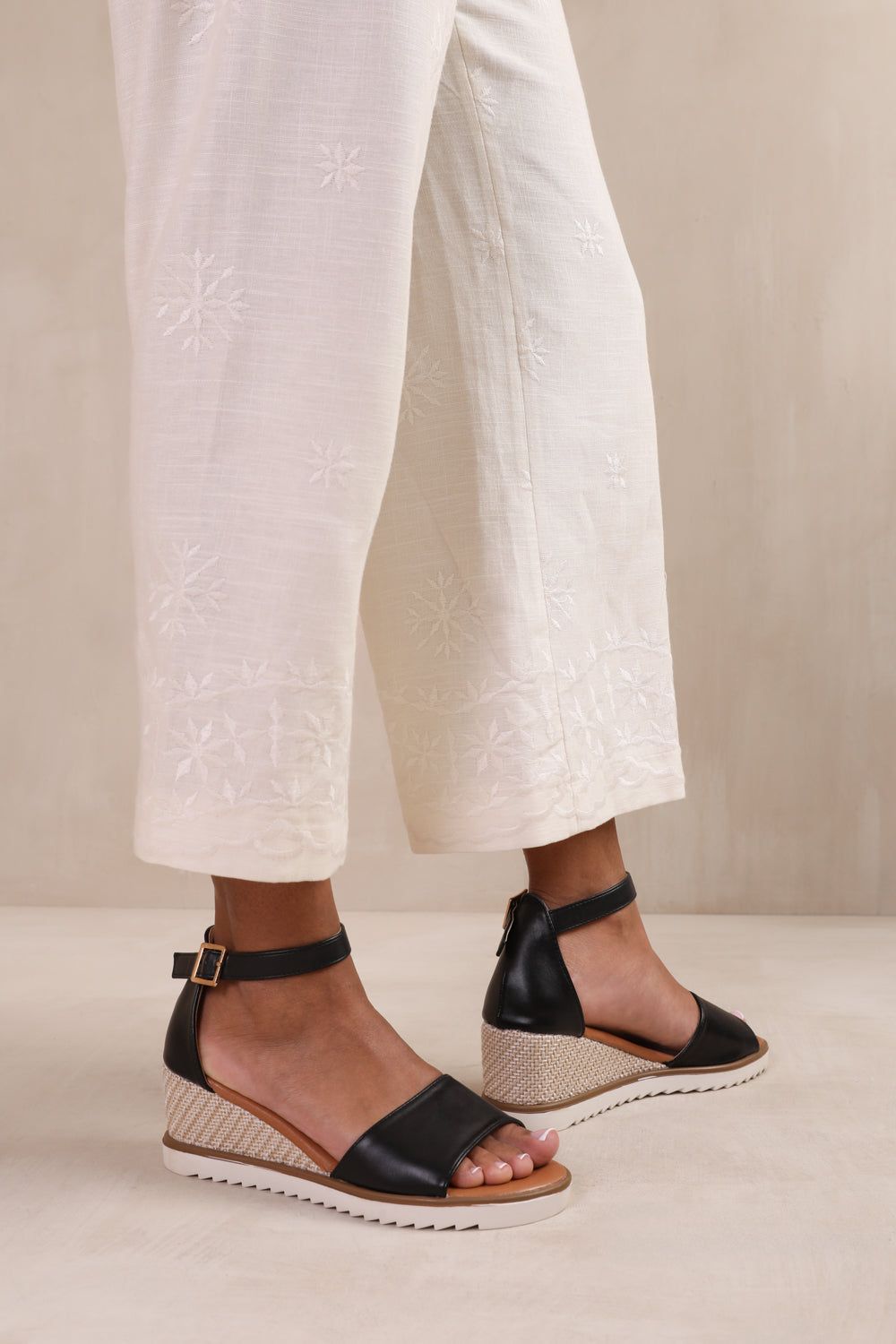 Where's That From 'Dusk' Wedge Shoes With Buckle Ankle Strap