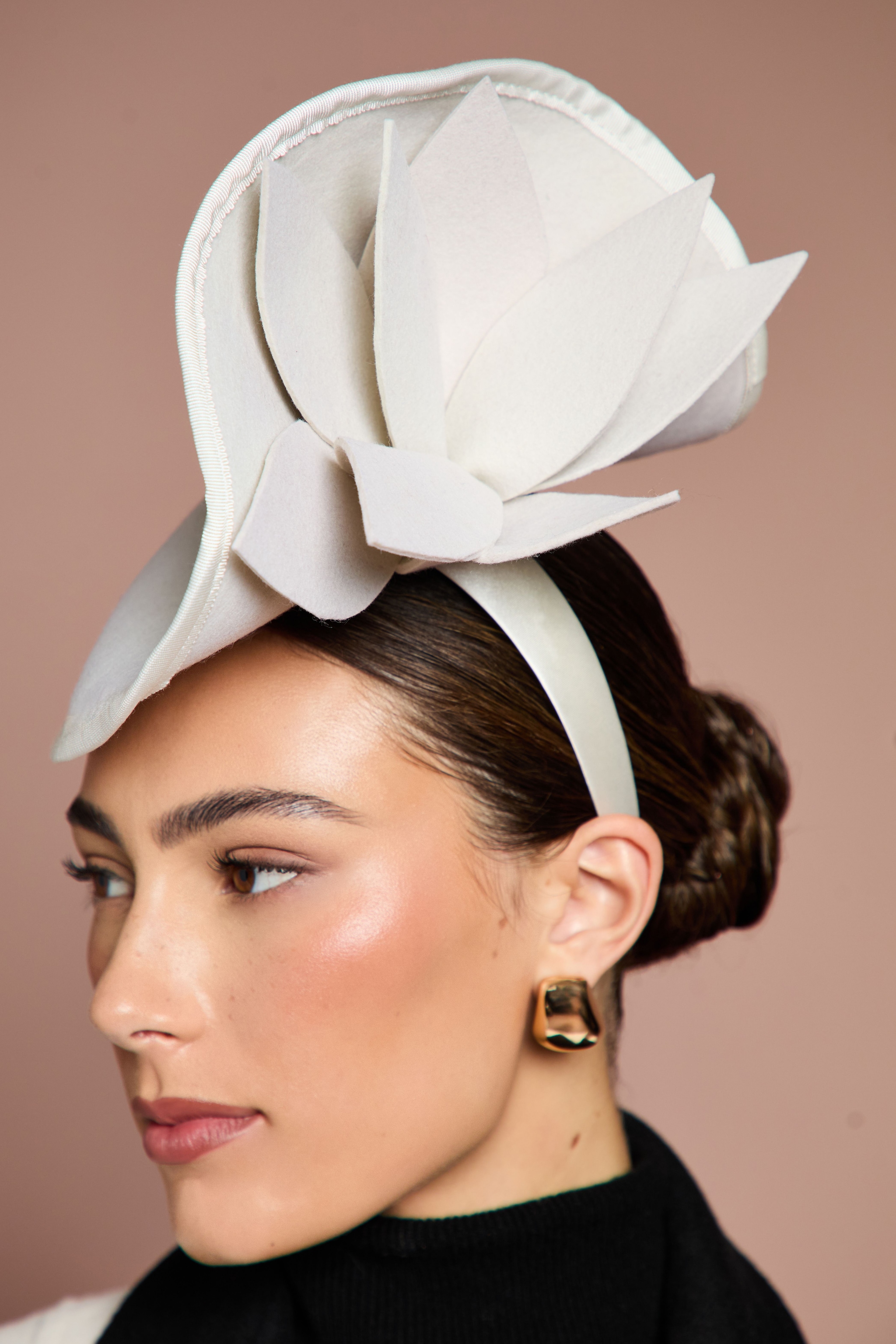 Coast Lisa Tan Felt Fascinator With Floral Detail Ivory image 1