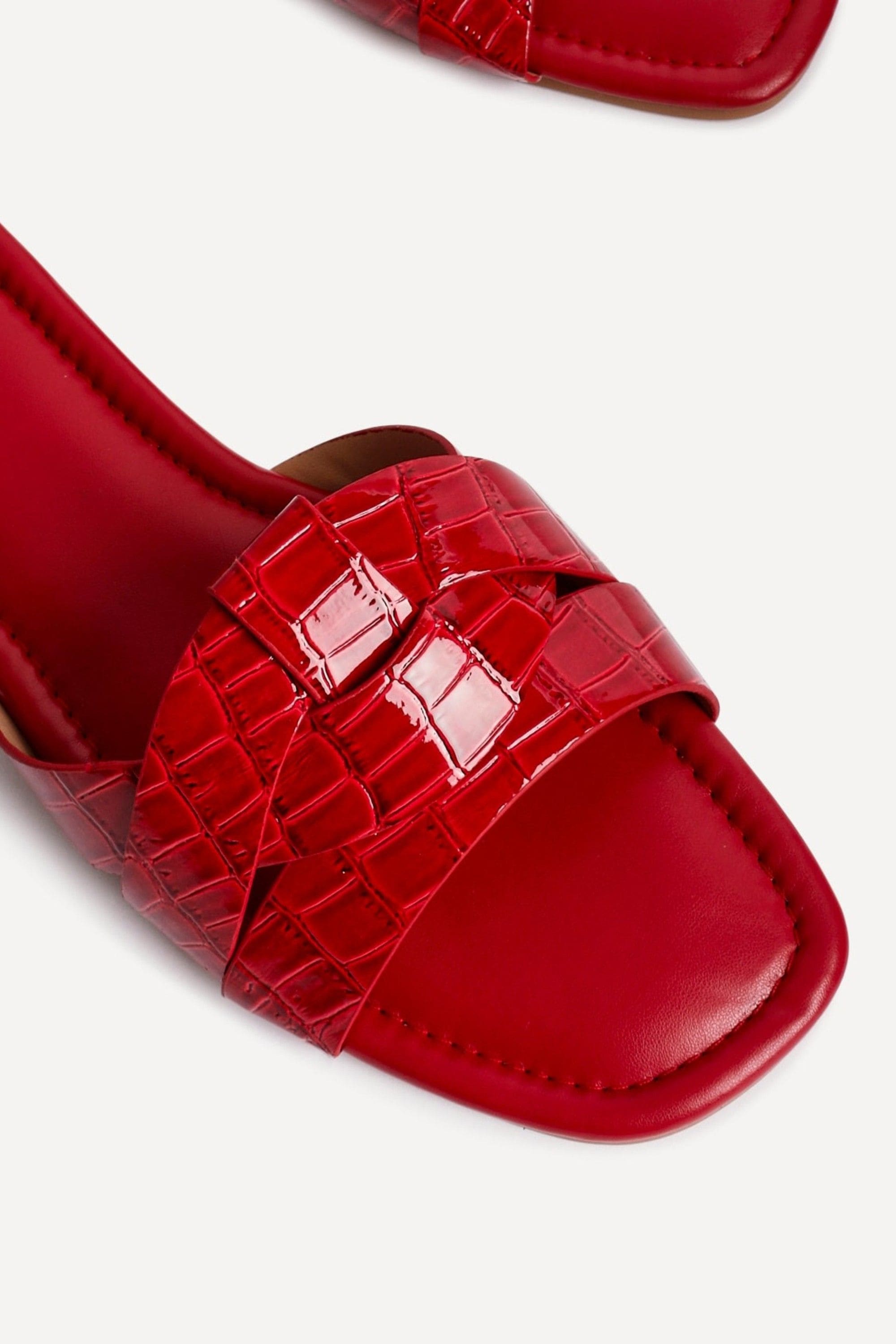 Linzi Fletcher Red Croc Slider Sandals image 5
