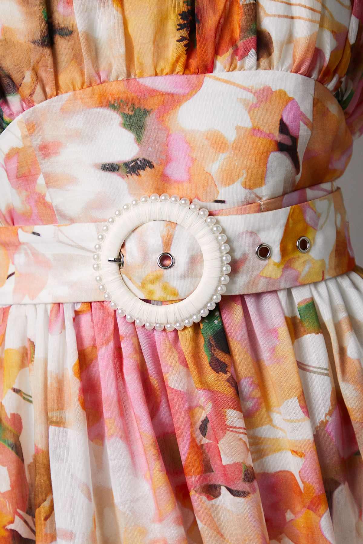 Coast Printed Sleeveless Midi Dress With Belt Blush image 5