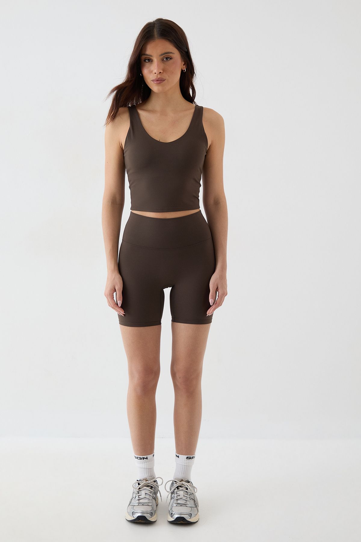 DSGN Studio DSGN Studio Ultra Sculpt Longline Plunge Sports Bra Espresso image 5