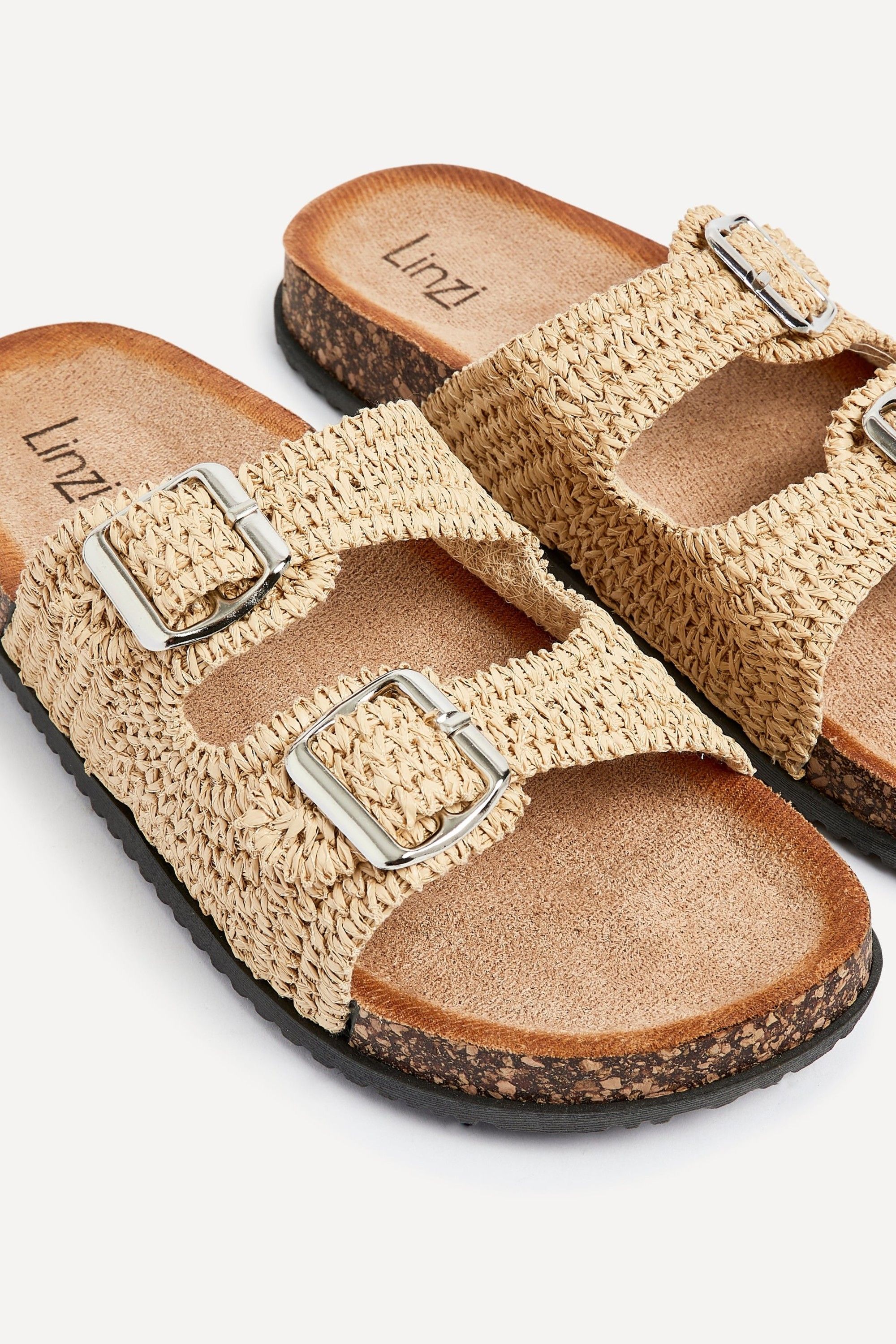 Linzi Brianna Natural Double Buckle Sandals image 5