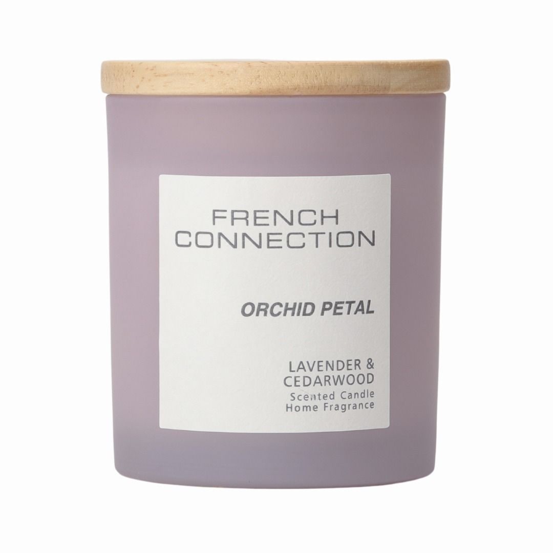 French Connection Orchid Petal Lavender Cedarwood Candle Long-Lasting Luxury Gift image 1
