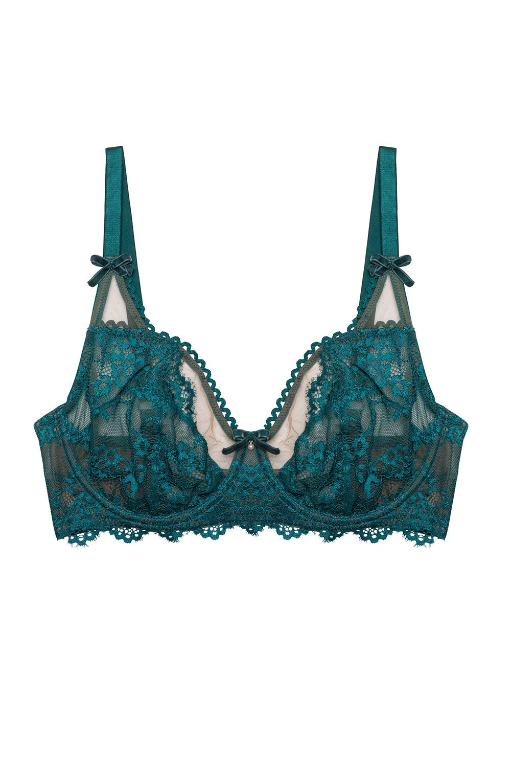 Playful Promises Phoebe Teal Eyelash Lace 'Balconette Bra' image 8
