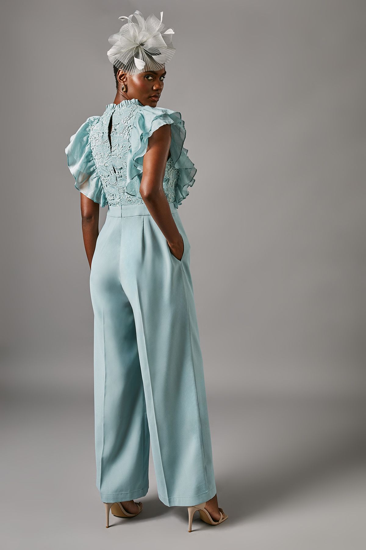 Coast Frill Lace Sleeveless Jumpsuit Mint image 3