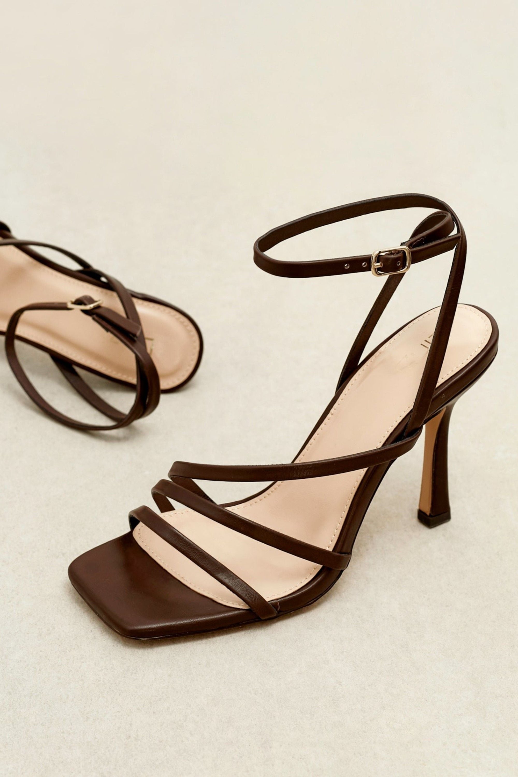 Linzi Scarlett Brown Faux Leather Strappy Heel Sandal image 2