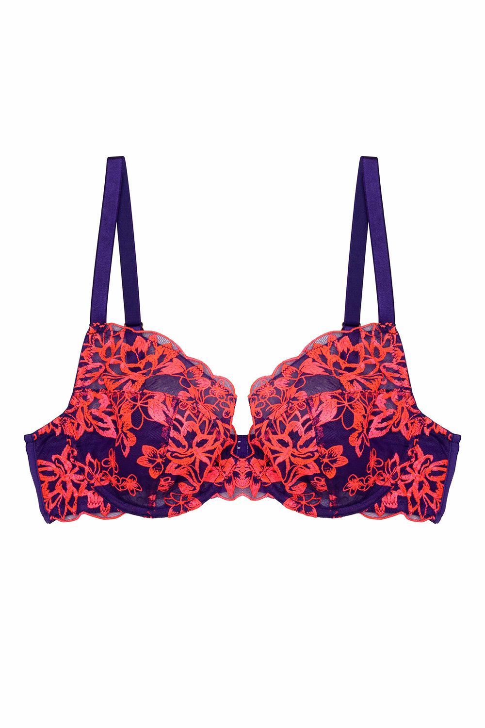 Playful Promises Ada Blossom Purple & Neon 'Plunge Bra' image 4