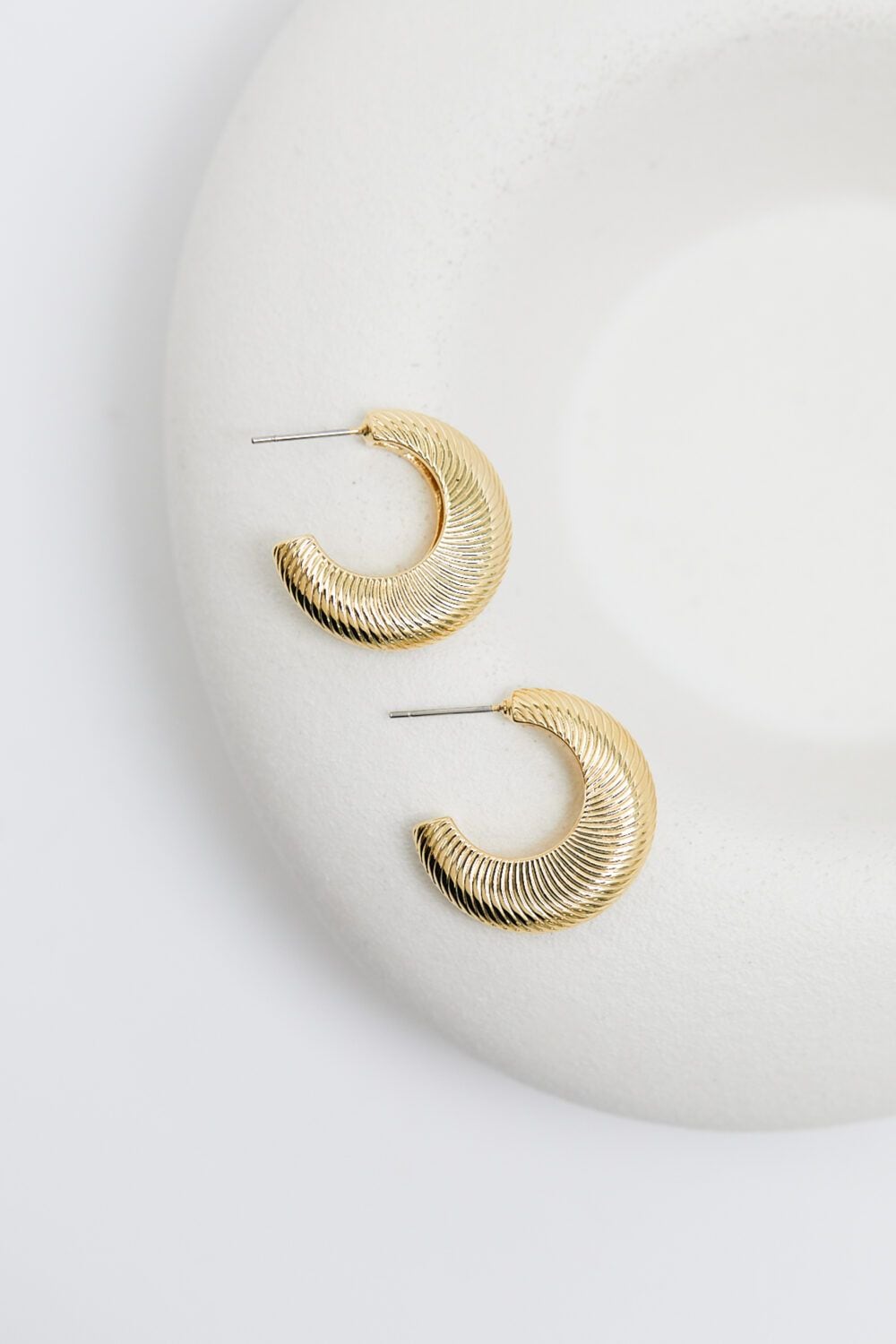 Jon Richard Gold Plated Diamond Cut Hoop Earrings image 3