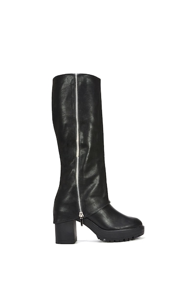 XY London 'Juliana' Chunky Platform Fold Over Knee High Boots