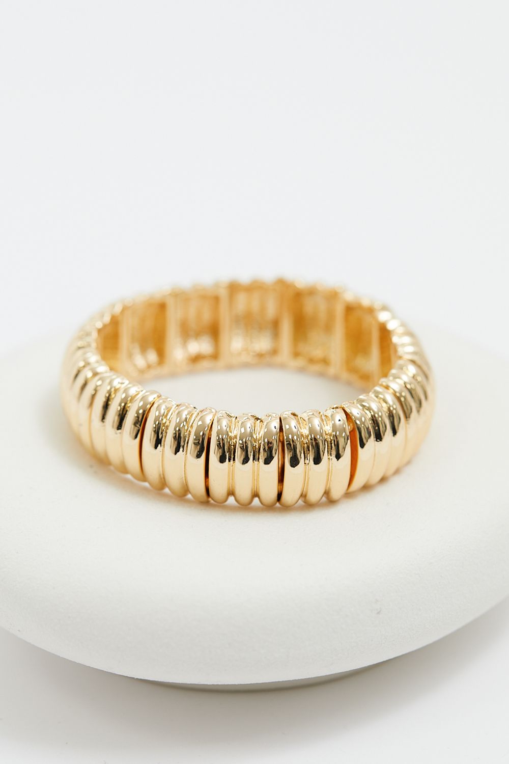 Mood Silver Polished Bubble Stretch Bracelet image 3