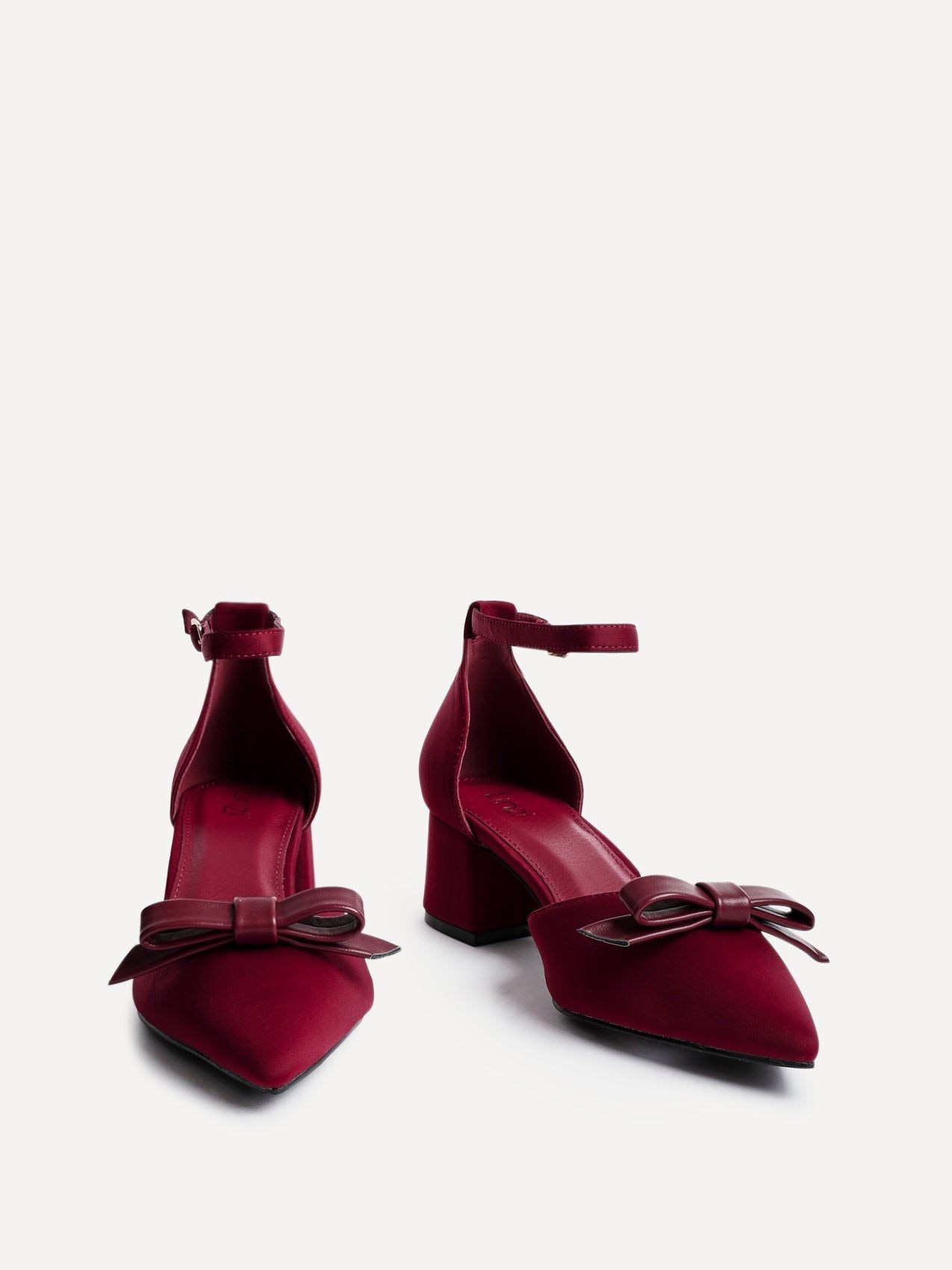 Linzi Orla Burgundy Scuba Low Block Court Heel image 3