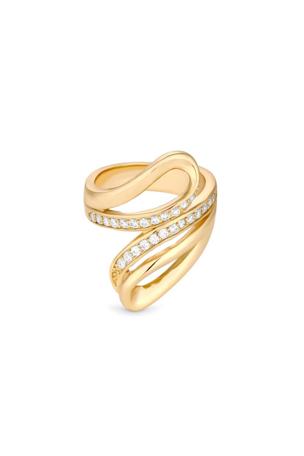 Jon Richard Gold Plated Cubic Zirconia And Polished Ring image 1