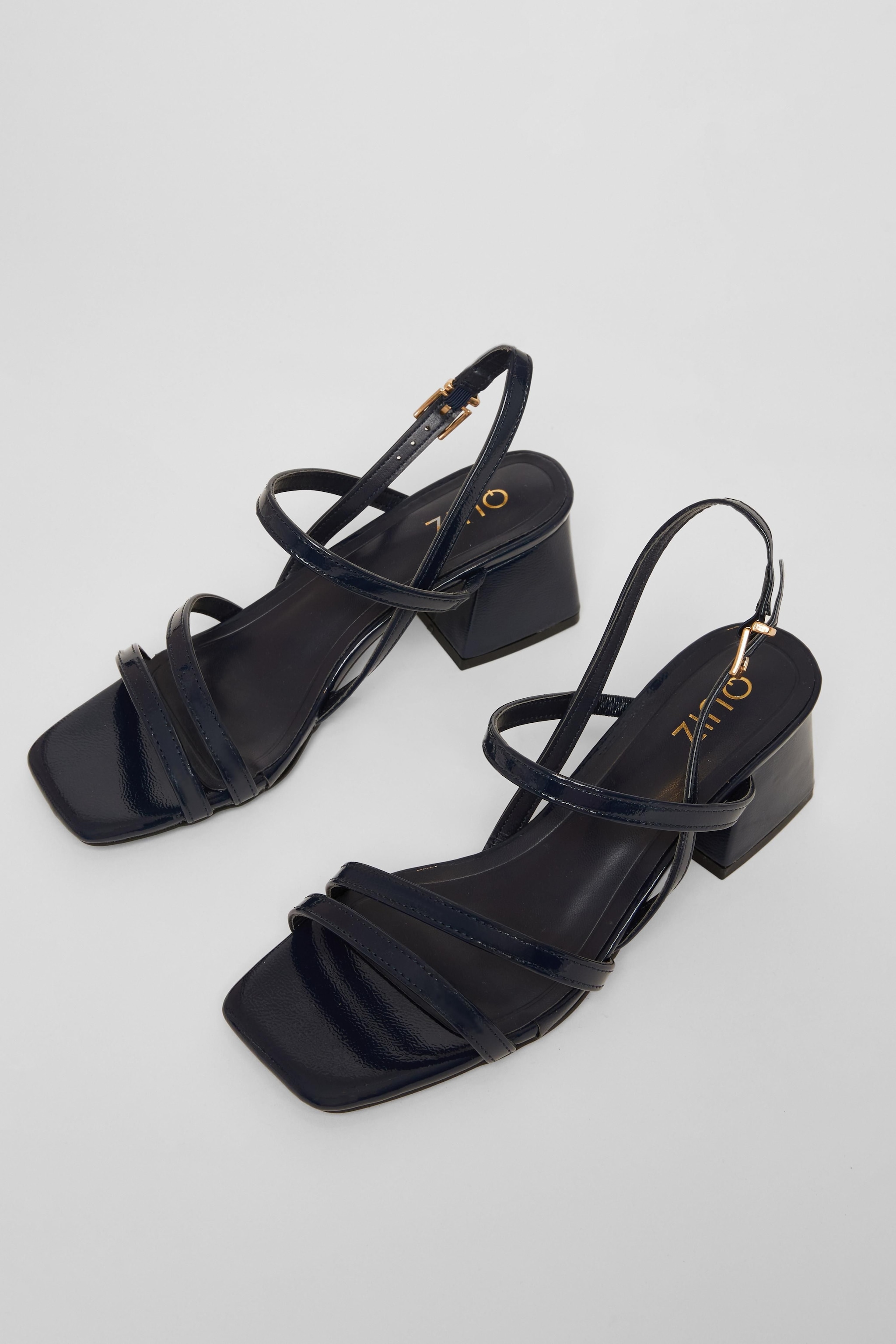 Quiz Navy Sling Back Heeled Sandals image 2