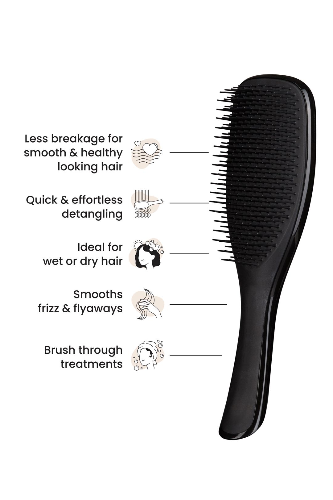 Tangle Teezer The Wet Detangler Hairbrush - Liquorice Black Black image 5
