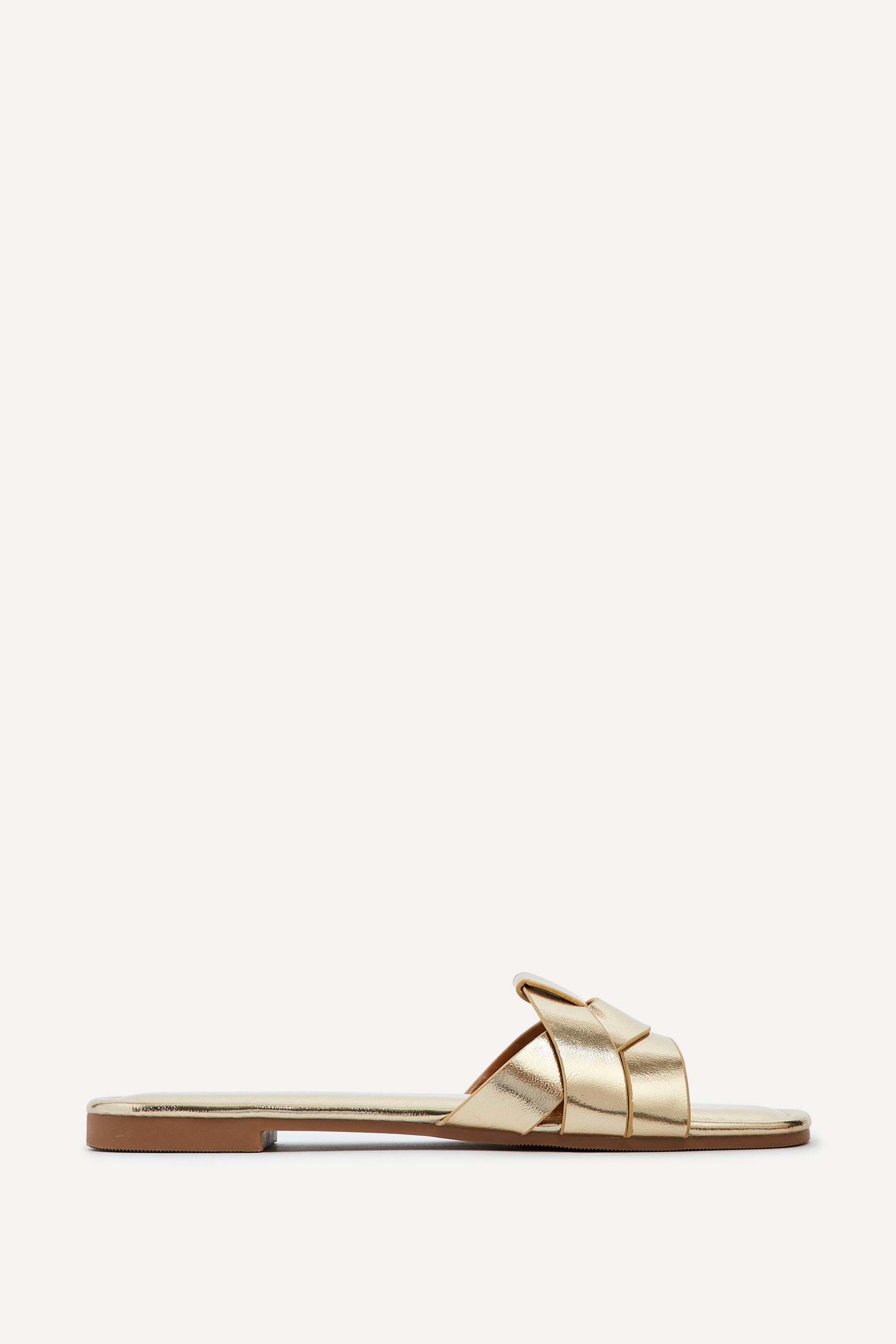 Linzi Fletcher Gold Slider Sandals image 1