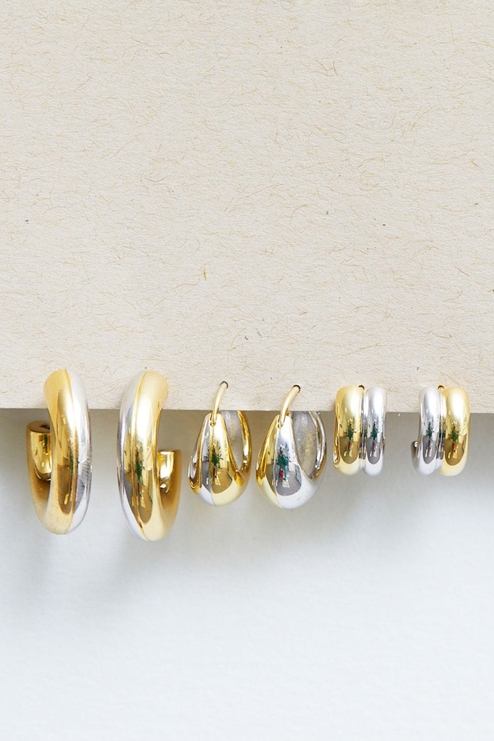 Inicio Two Tone Plated Hoop Earrings - Gift Pouch image 2