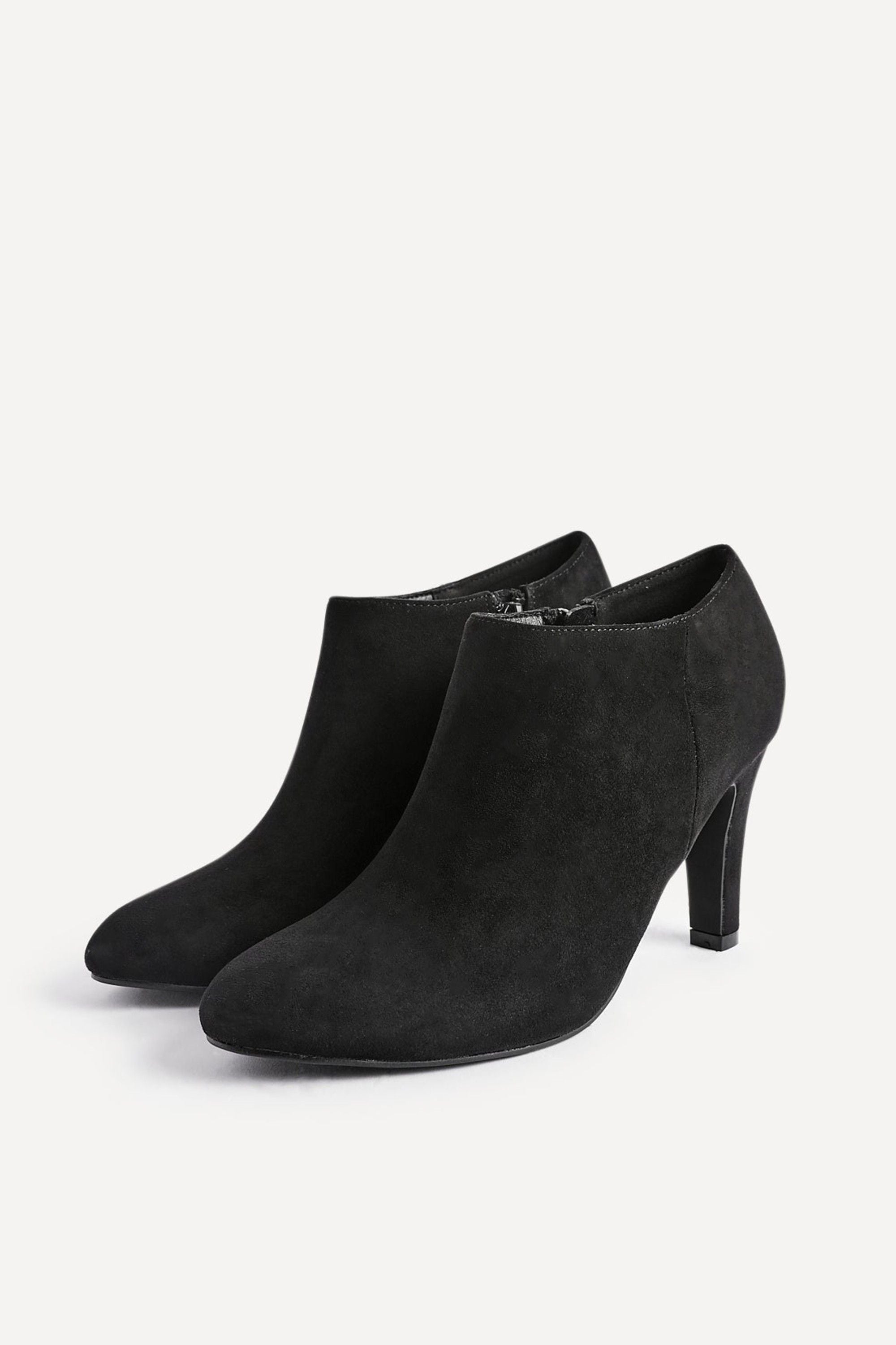 Linzi Wise Black Faux Suede Low Cut Heeled Boot image 5