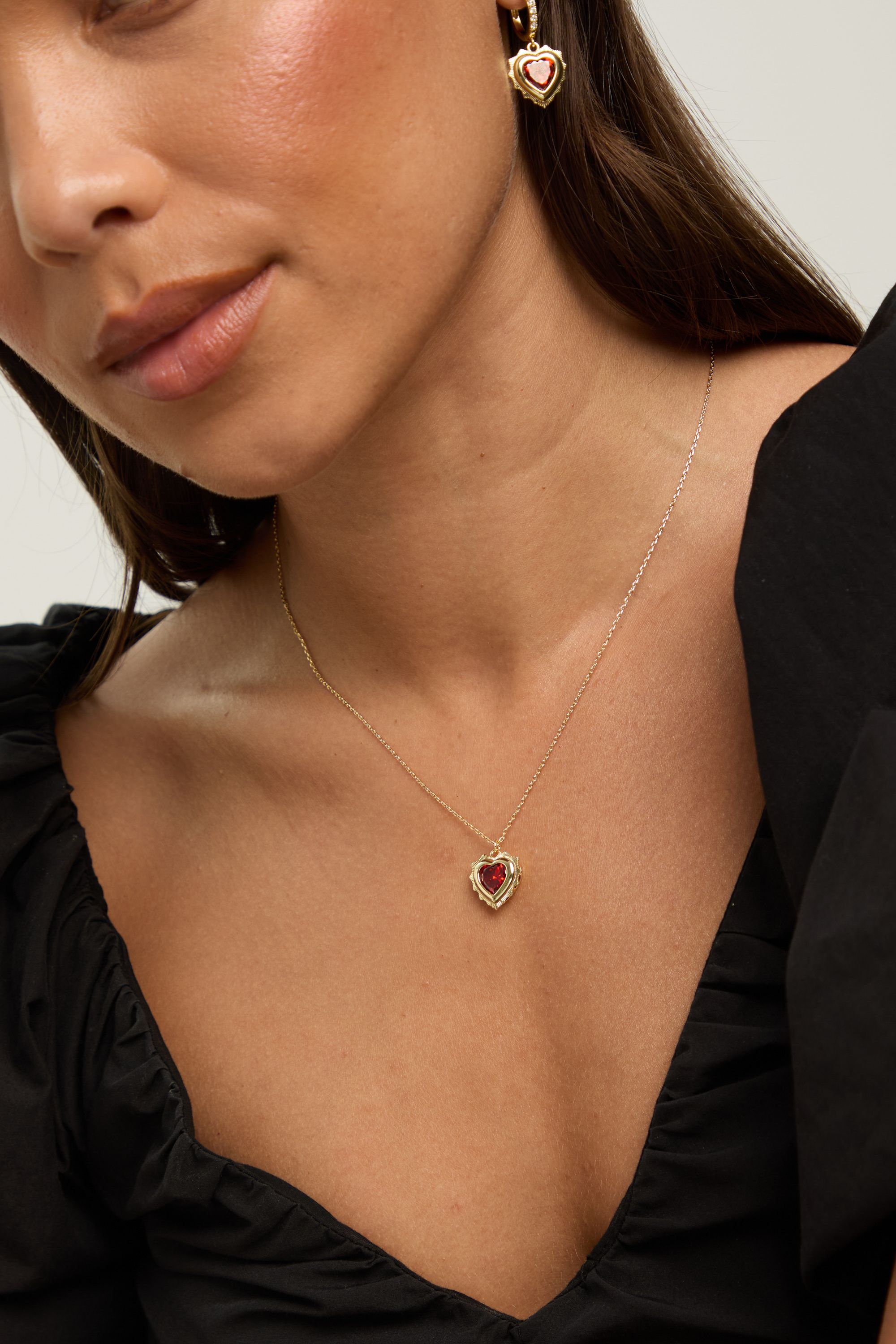 Jon Richard 14Ct Real Gold Plated Heart Birthstone Pendant - July - Gift Boxed image 4