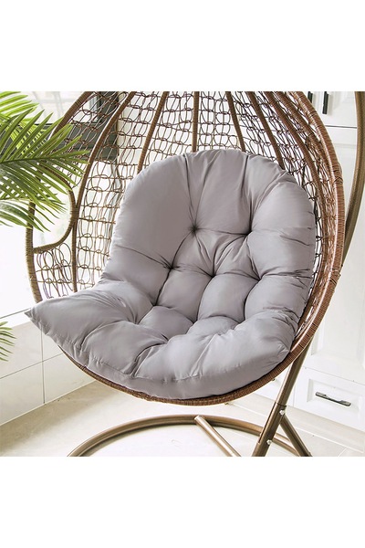 Living and Home 80x108cm Light Grey Rattan Swing Chair Cushion Seat Pad for Hanging Baskets