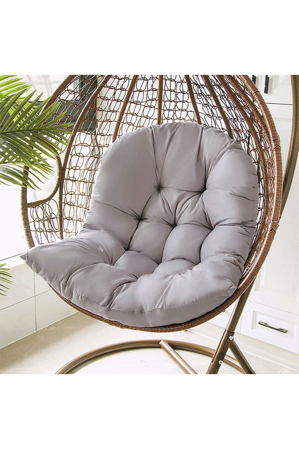 Living and Home 80x108cm Light Grey Rattan Swing Chair Cushion Seat Pad for Hanging Baskets