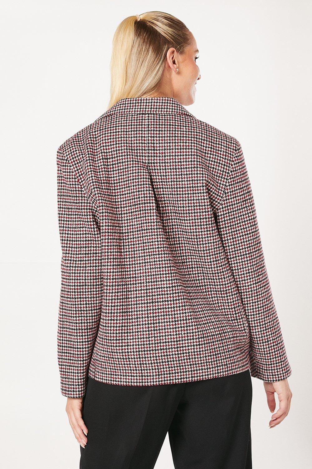 Dorothy Perkins Check Double Breasted Blazer Coat Red image 3