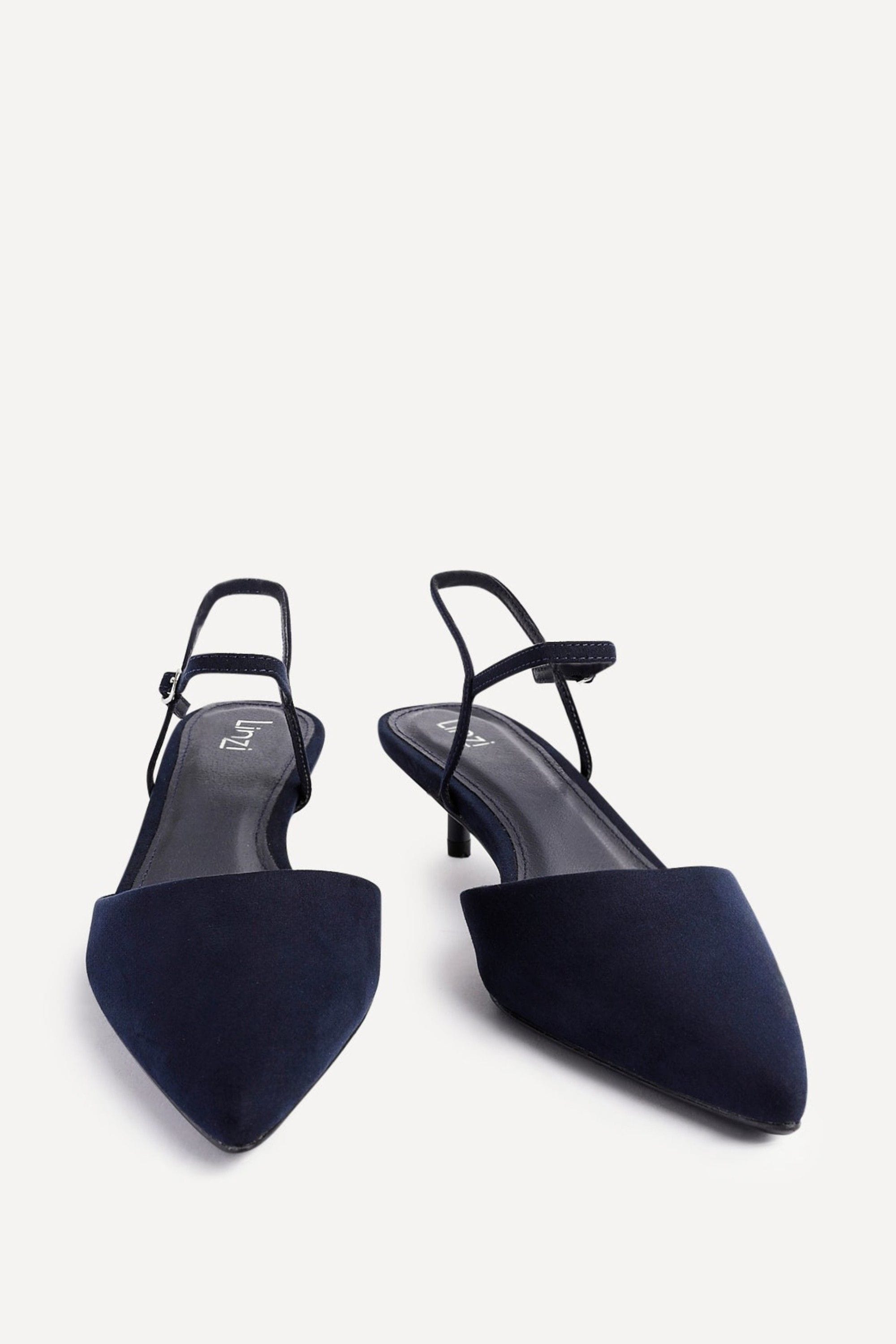 Linzi Vogue Navy Faux Suede Kitten Court Heel image 3