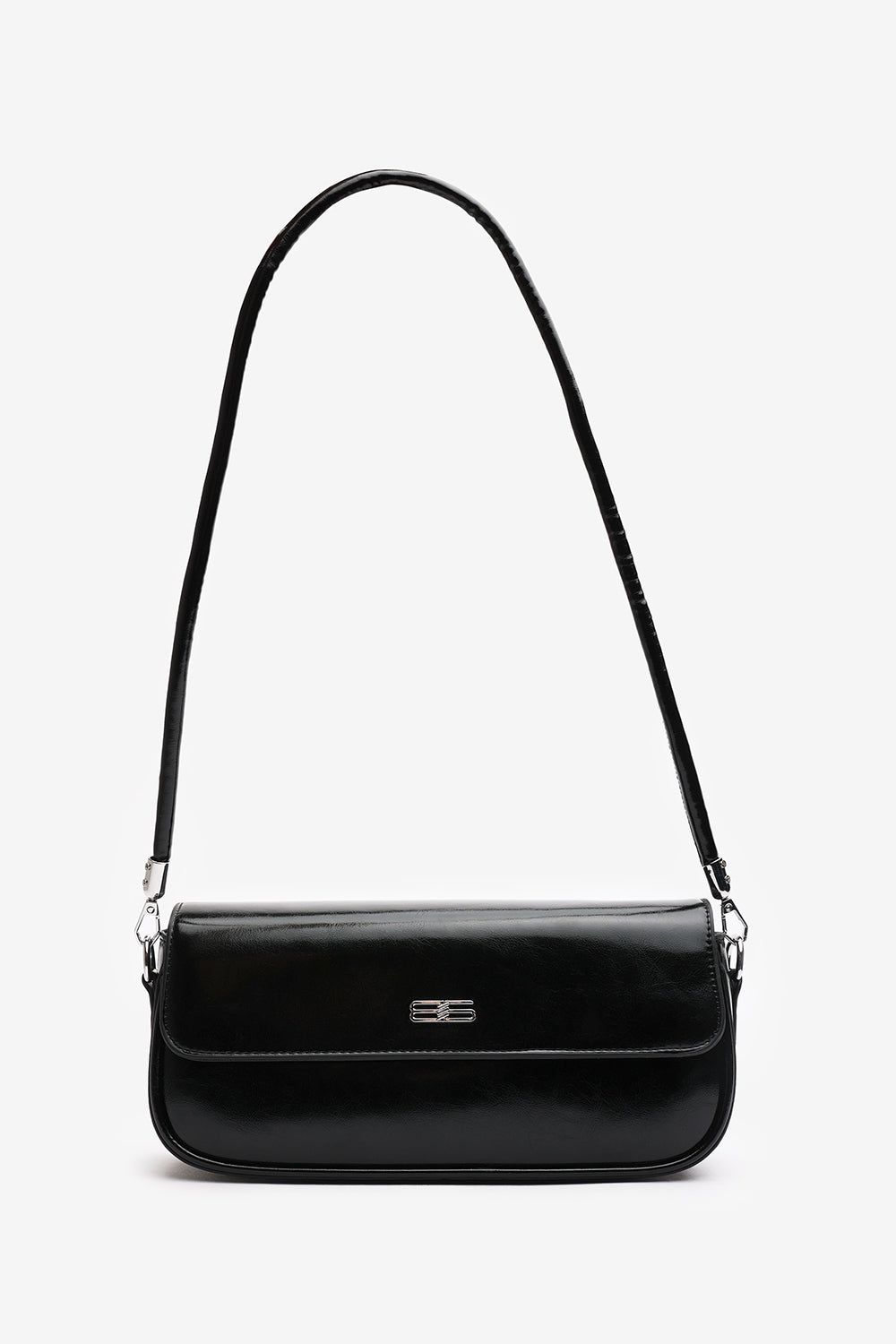 Where's That From 'Arena' Baguette Shoulder Bag in Black Faux Leather image 5