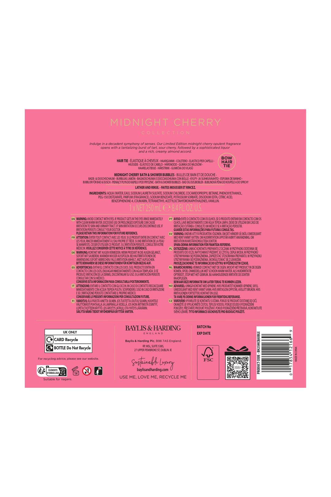 Baylis & Harding Midnight Cherry Festive Bauble Gift Multi image 7