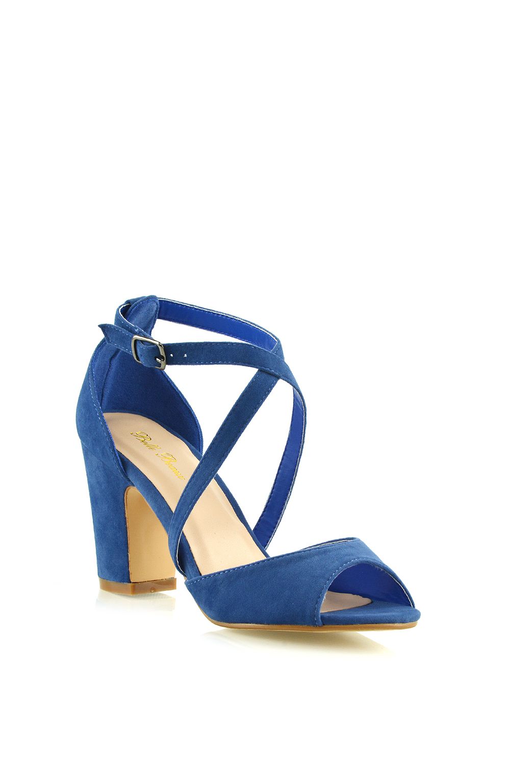 XY London 'Alice' Strappy Peep Toe Mid Block High Heel Sandal Shoes image 2