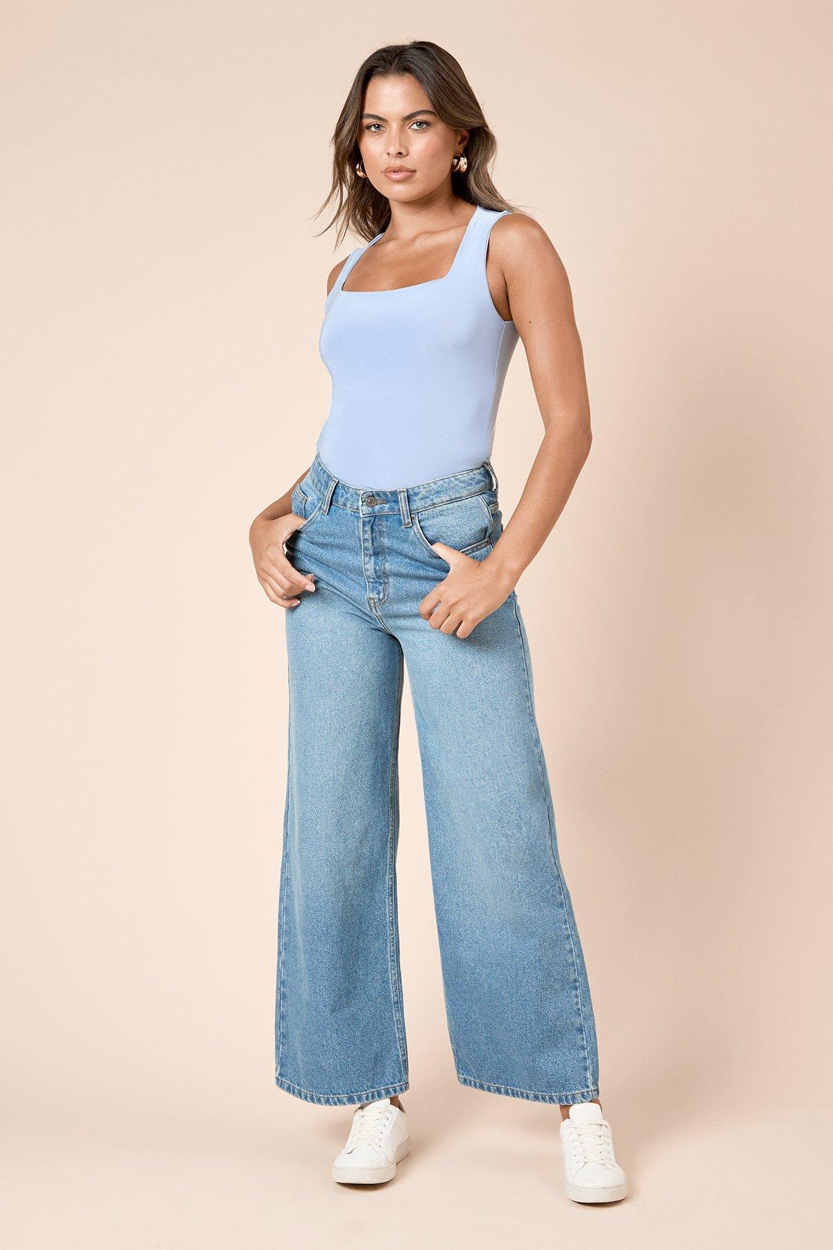 Dorothy Perkins Double Layer Square Neck Vest Pale Blue image 3