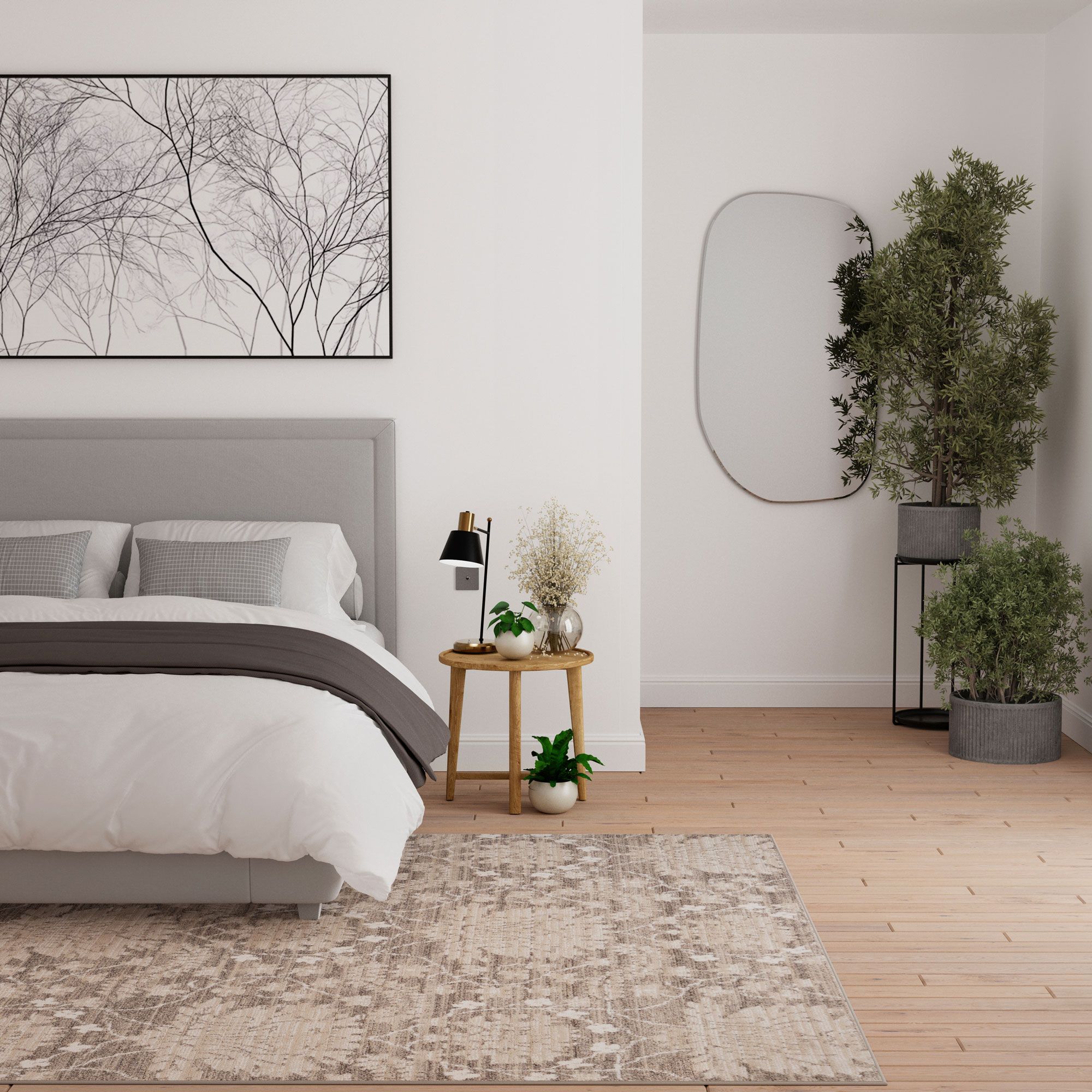 Kukoon Neutral Beige Floral Motif Area Rug image 3