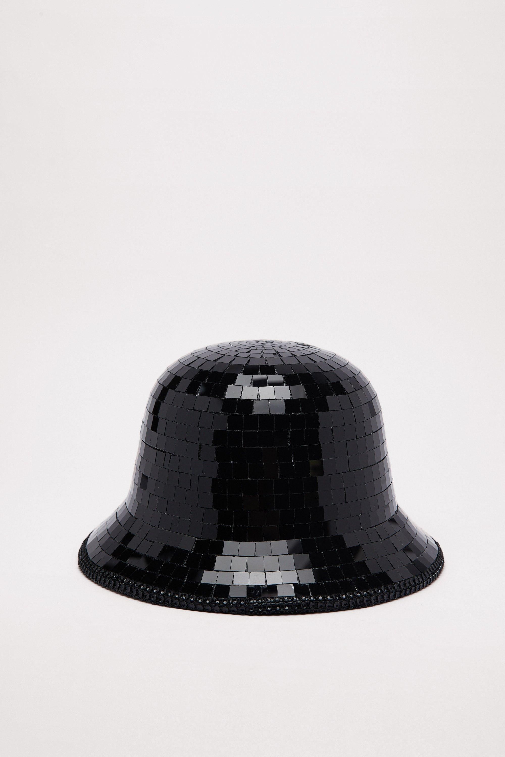 NastyGal Mirror Embellished Bucket Hat Black image 3