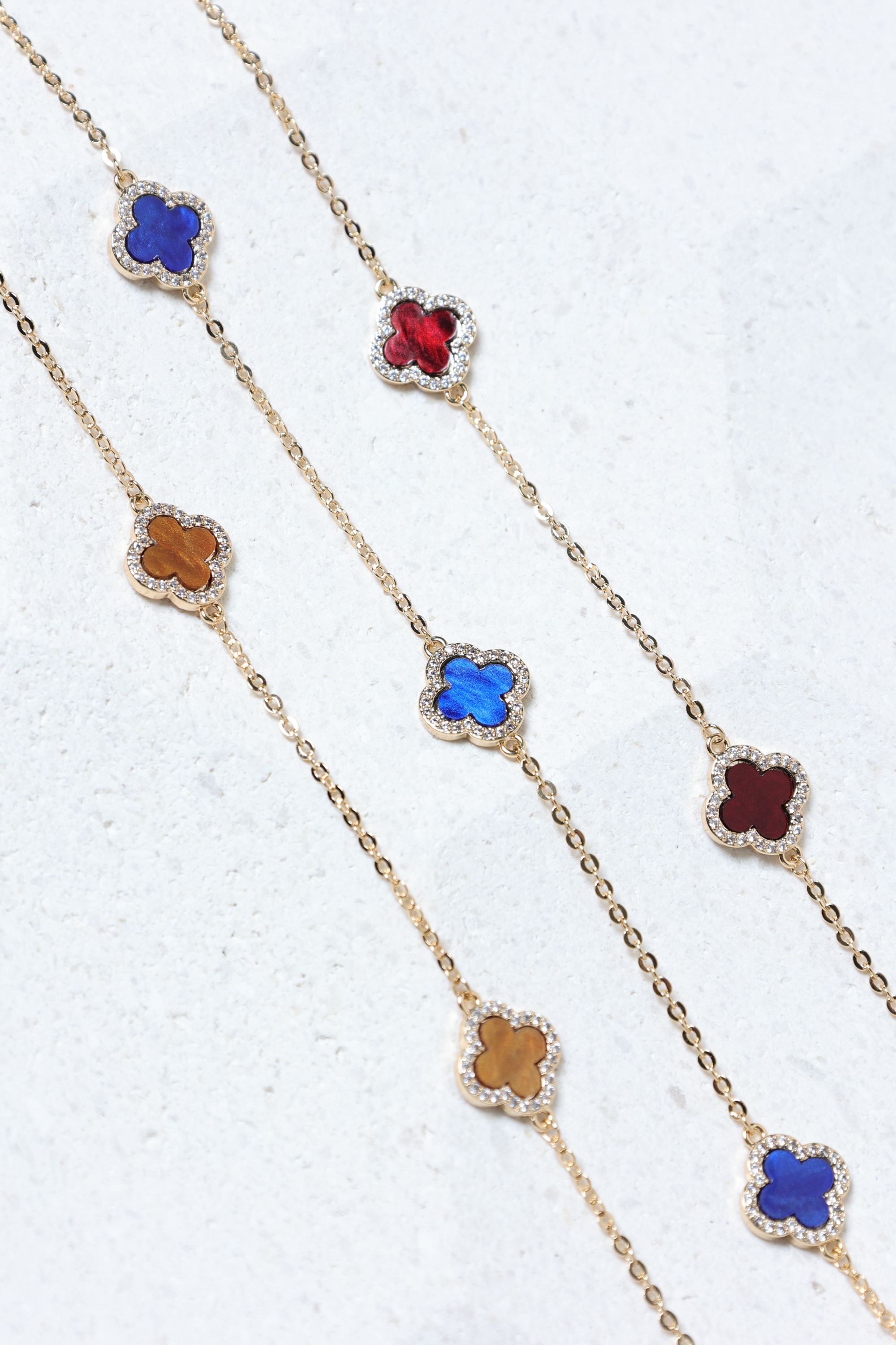 Jon Richard Gold Plated Tigers Eye Station Clover Necklace image 3