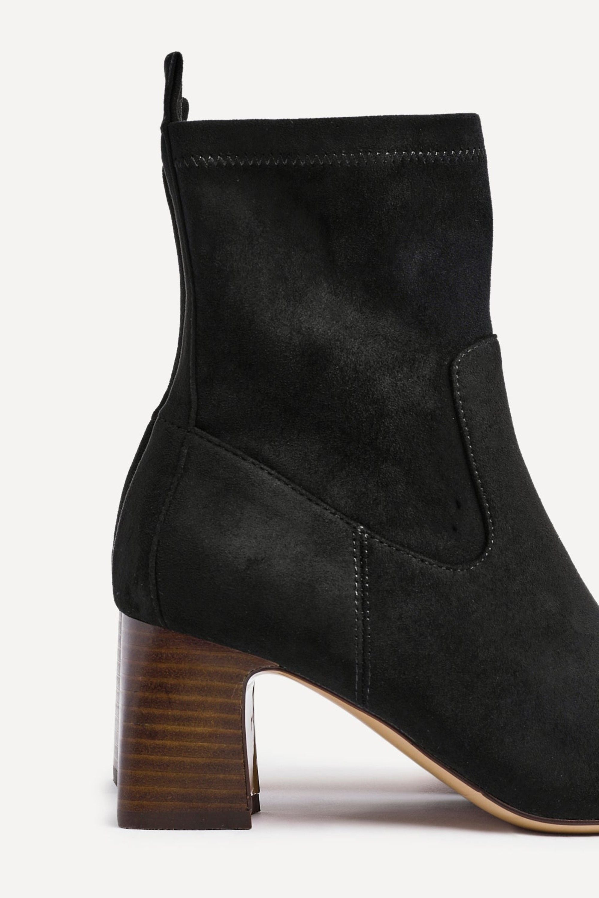 Linzi Francisco Black Faux Suede Heeled Ankle Boot image 4