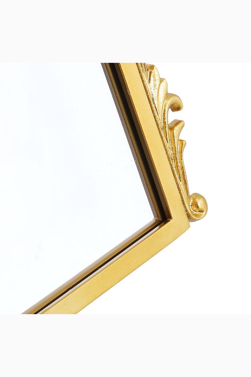 Living and Home 60cm W x 120cm H Gold Floral Carved Metal Frame Arch Wall Mirror Art Deco Vanity Mirror image 6