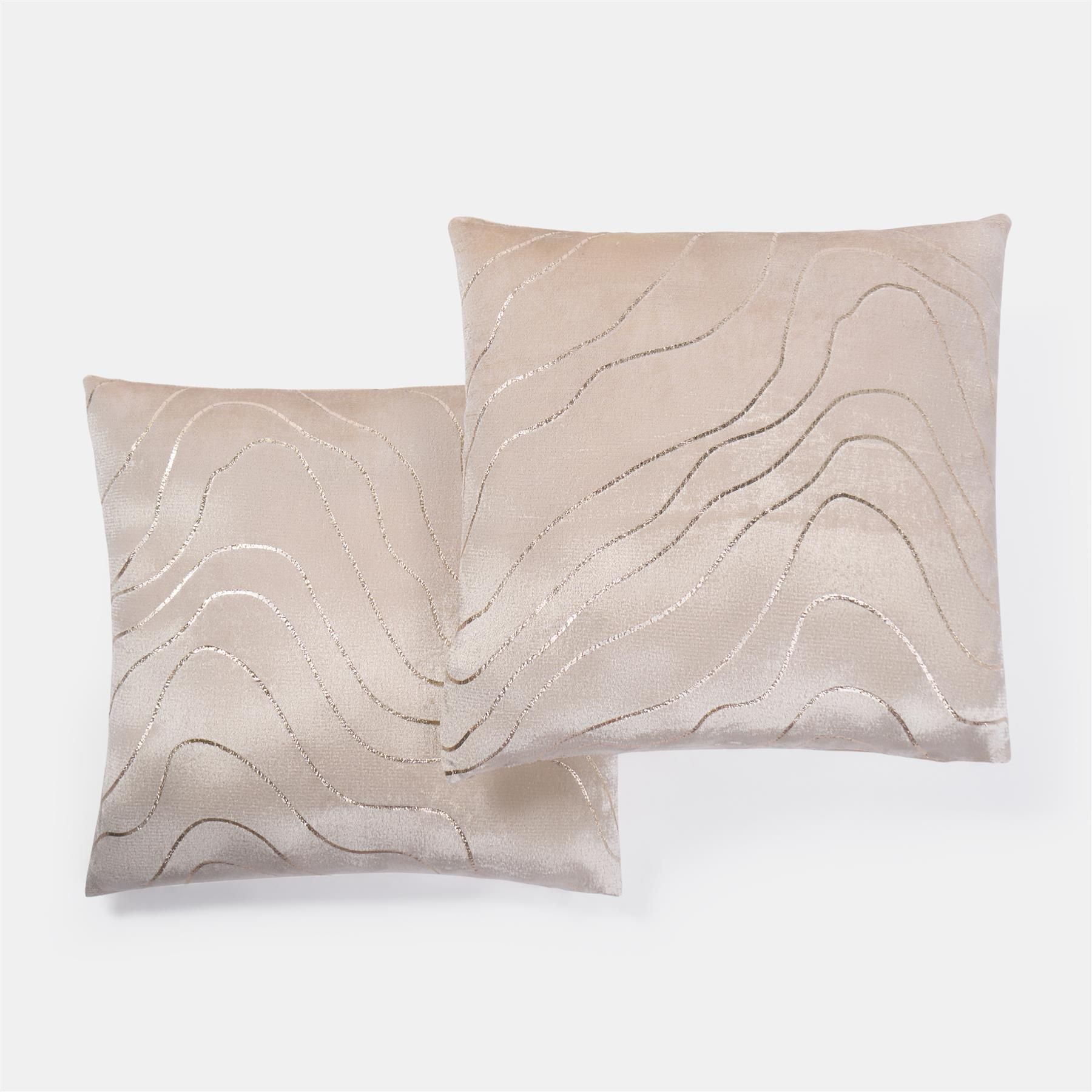 OHS 2 Pack Metallic Wave Cushion Covers Home Decor Set