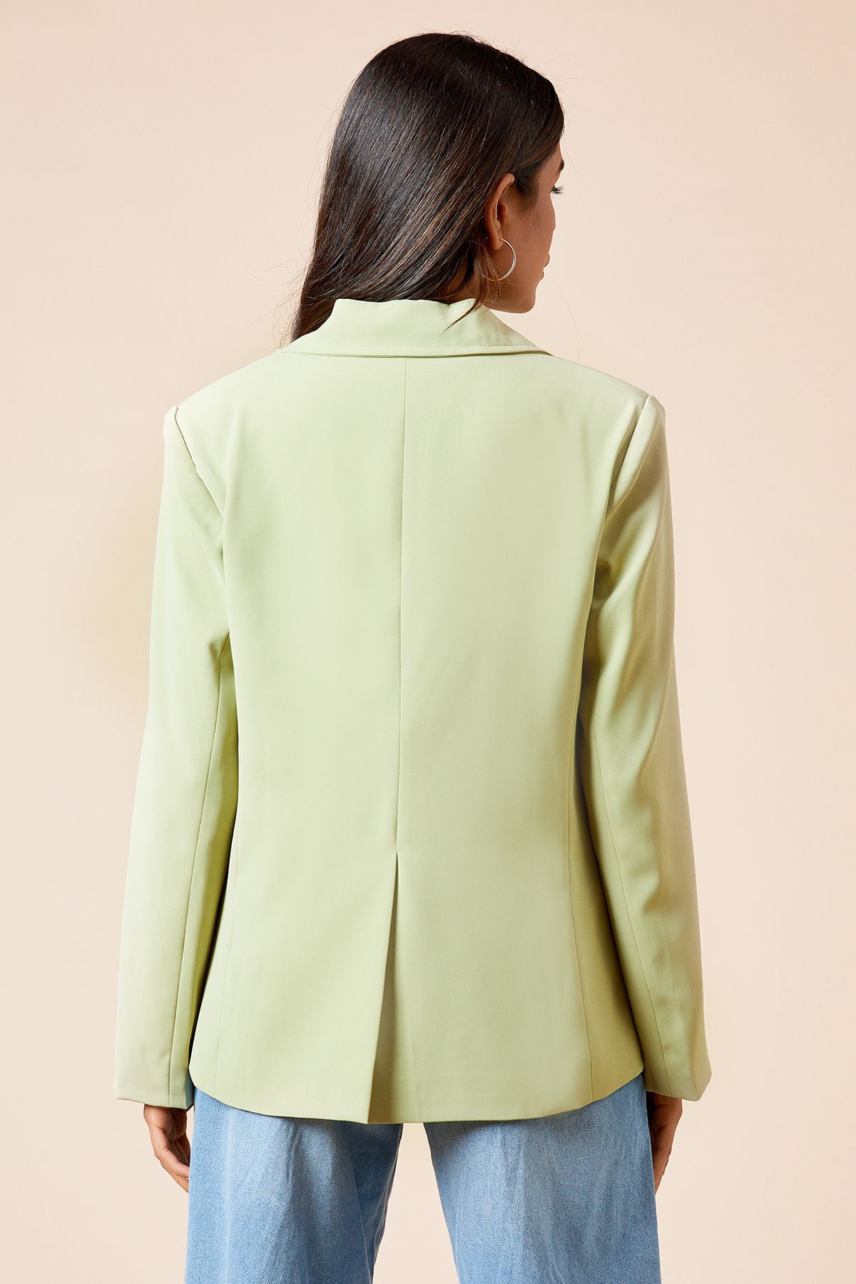 Dorothy Perkins Petite Tailored Seam Front Detail Blazer Sage image 3